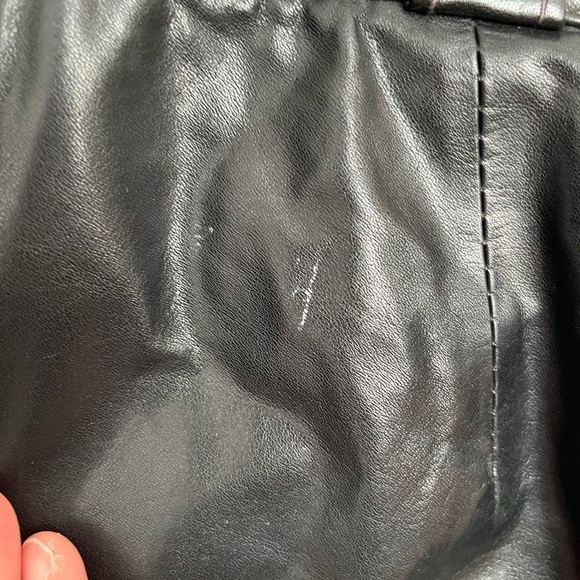 Vintage Montreal Leather Black High-Waist Moto Pants Real Leather Size Small - Picture 5 of 11